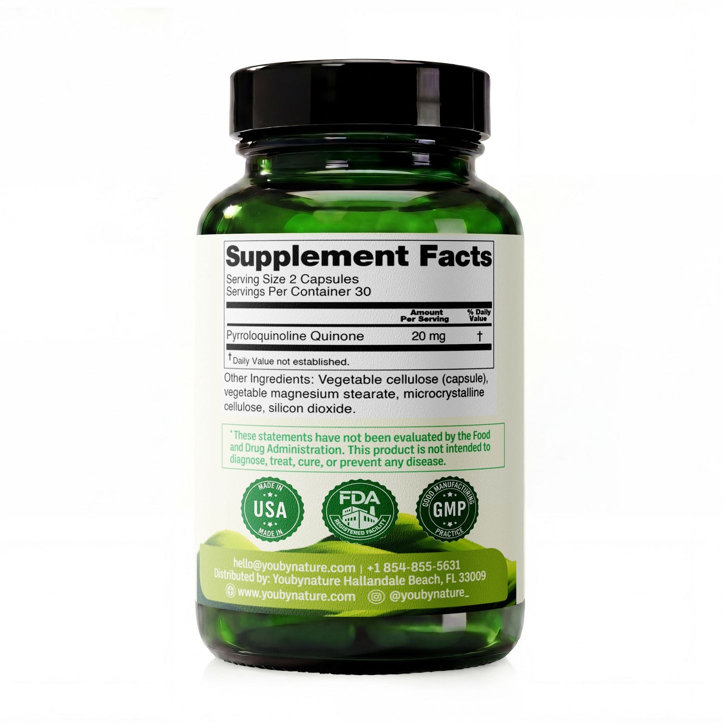 PQQ 20mg supplement facts